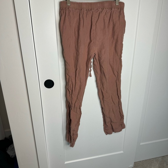 Parachute 100% Linen Pink Drawstring Straight Leg Lounge Pants Size Medium - Picture 4 of 7